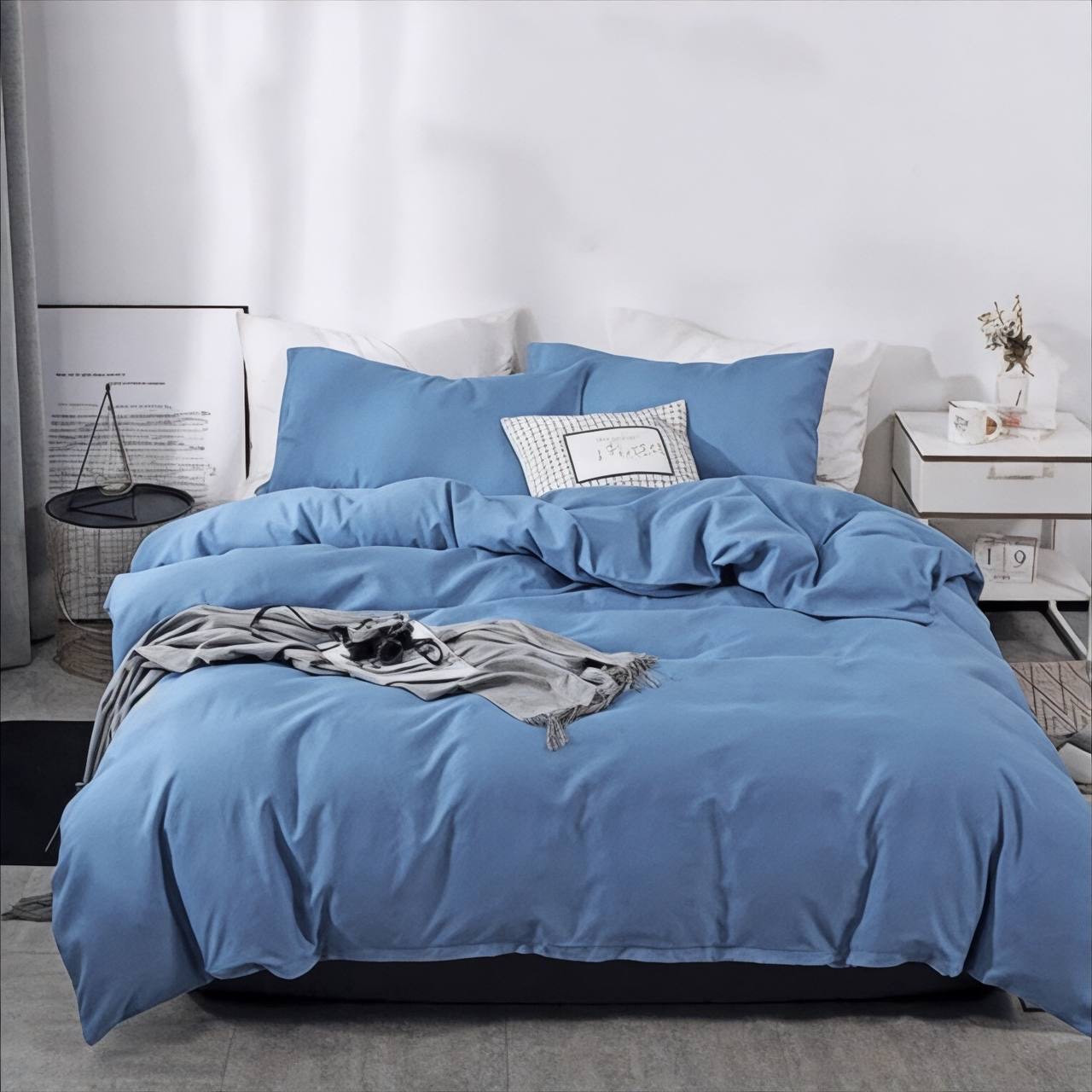 Постільна білизна з ранфорсу, колір Блакить