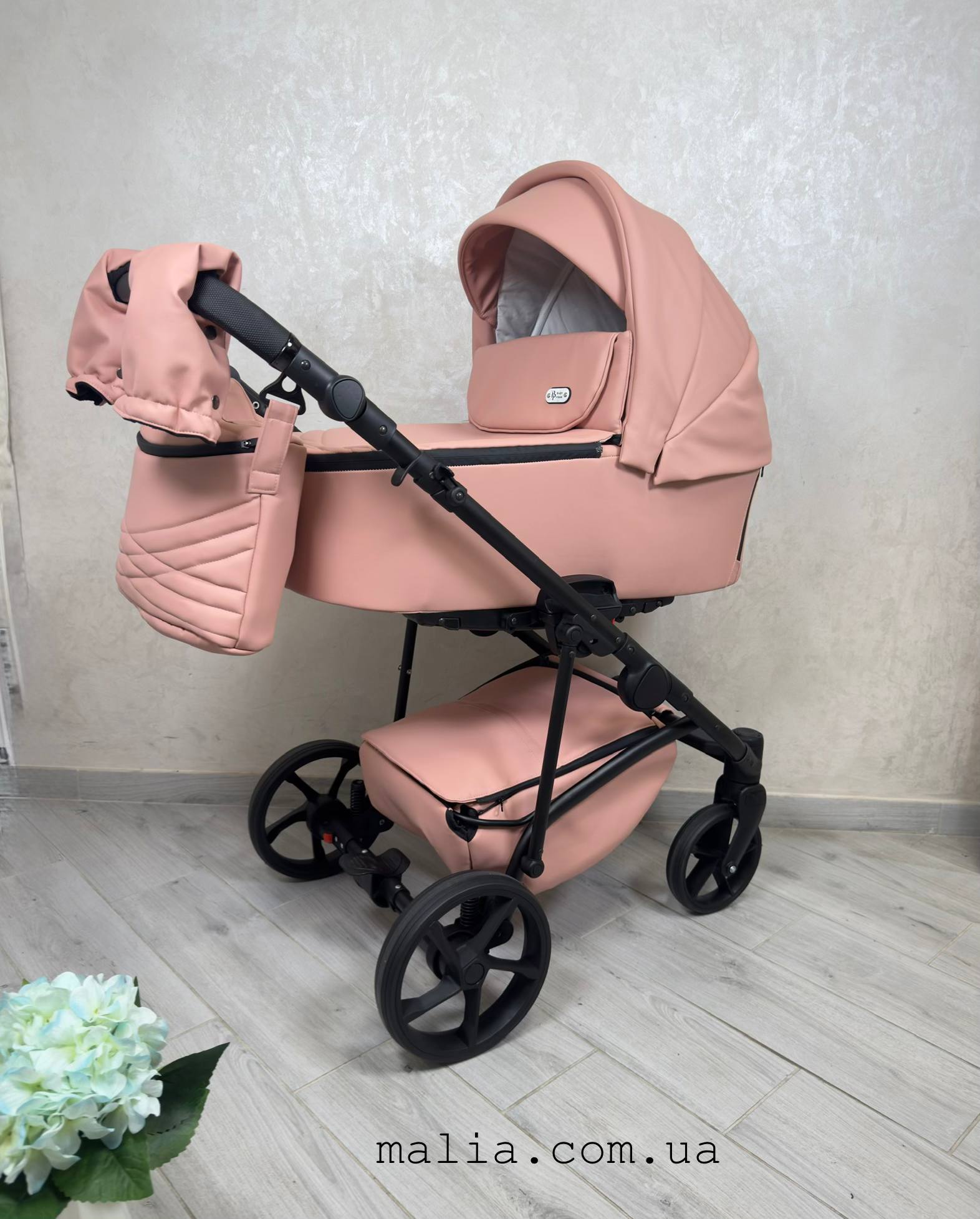 Коляска 2в1 Baby Pram Bailey Premium екошкіра Pudra
