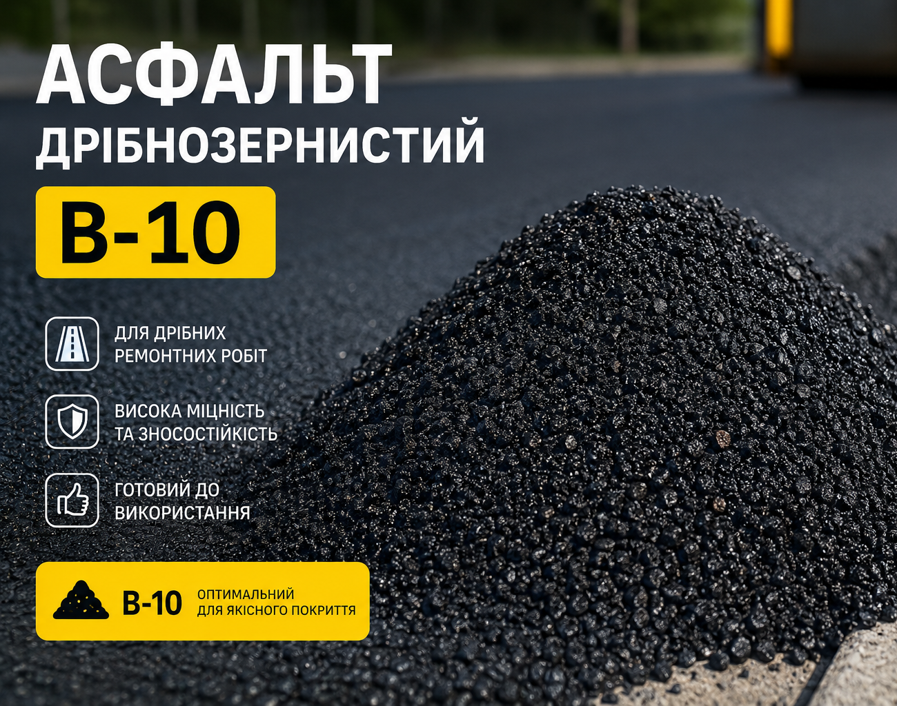 Асфальт дрібнозернистий В-10