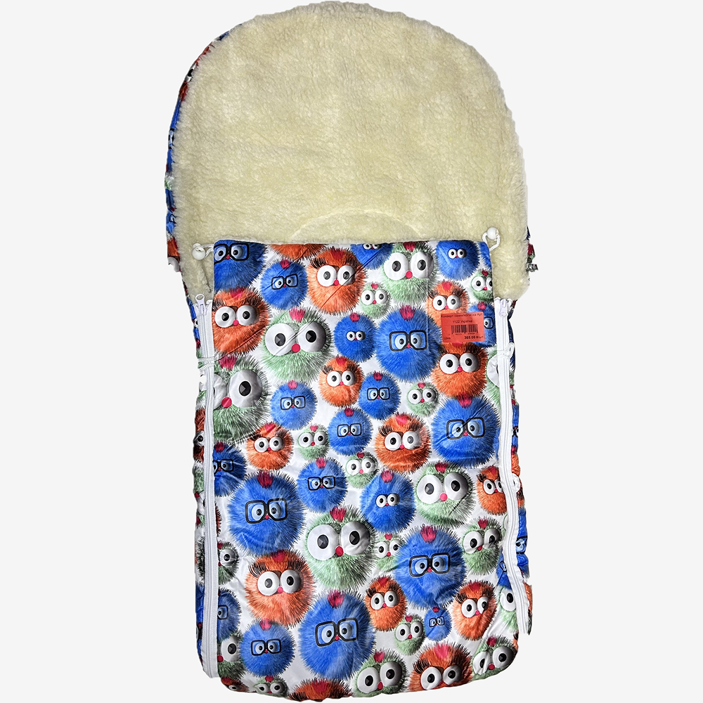 Конверт для коляски візочків санків з пташками