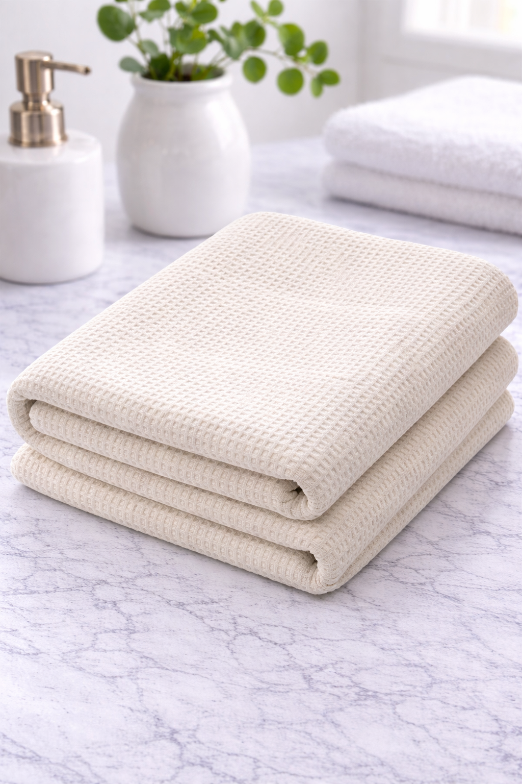 Рушник для кухні ( піке мозаїка)пісочний