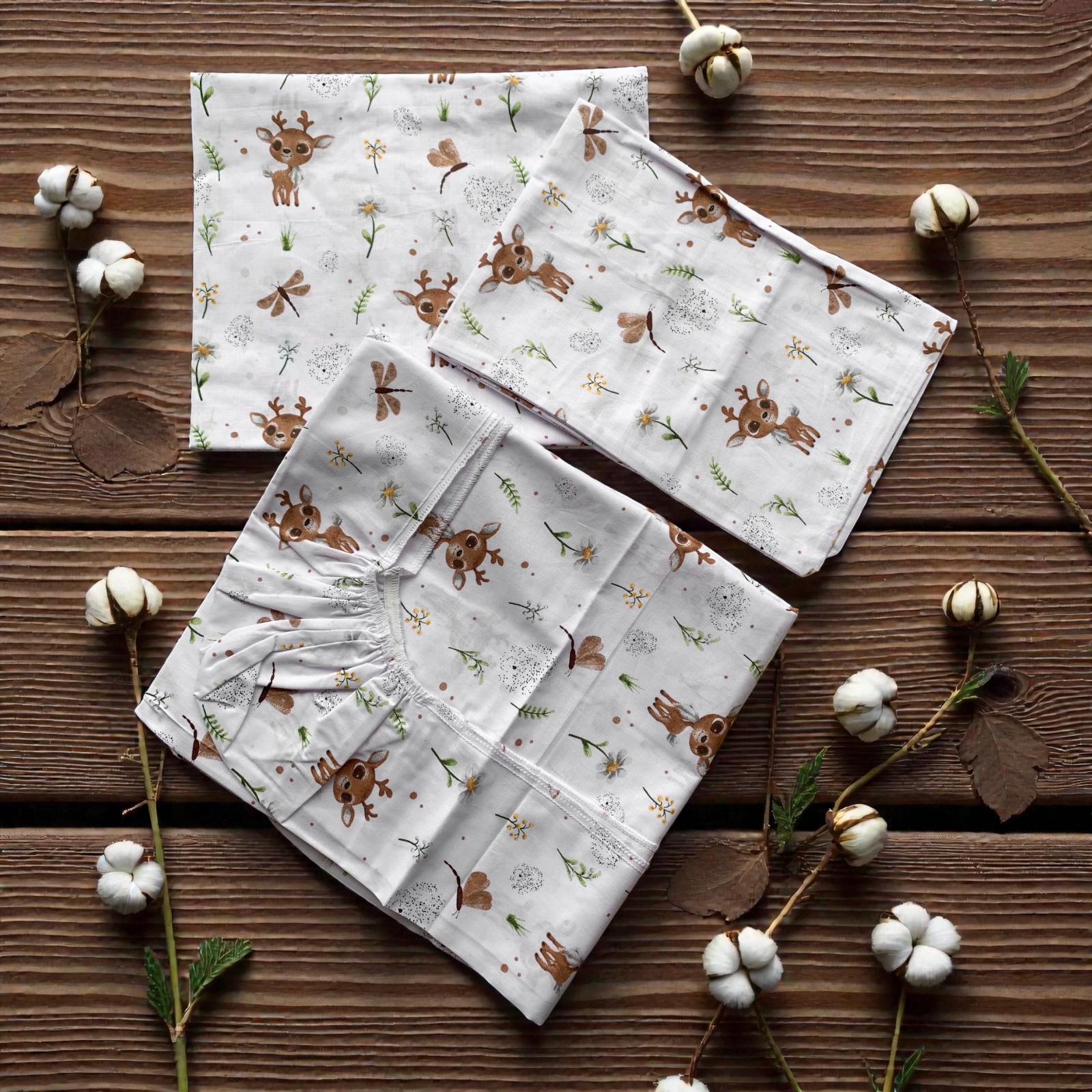 Постільна білизна з польської бавовни 3 в 1 Оленятко