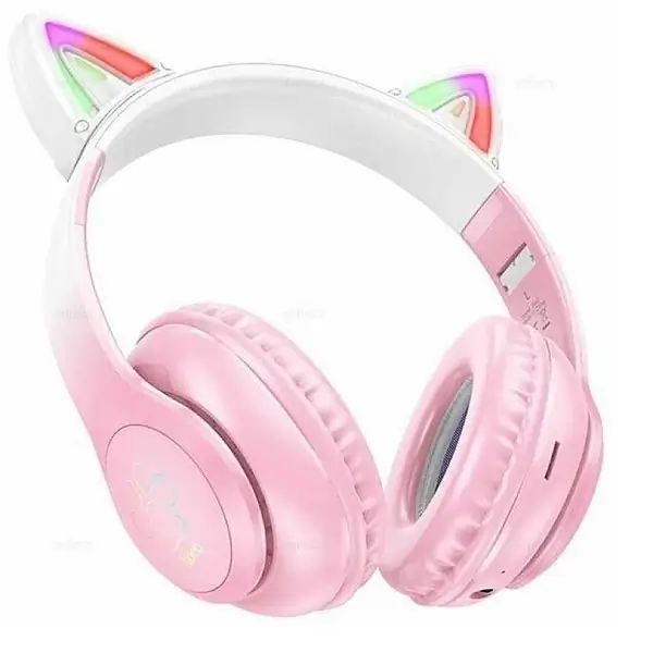Навушники накладні HOCO W42 Cat Ears over-ear BT headphones BT5.3 Cherry Blossom