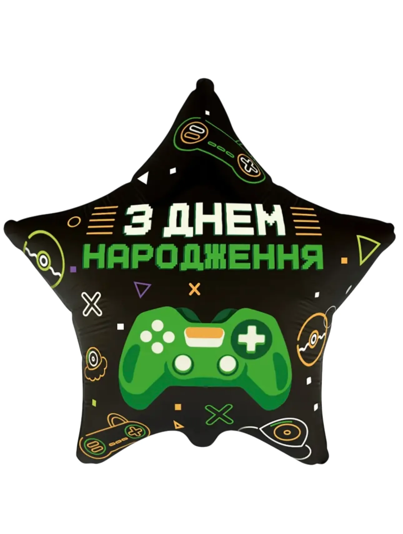 Фольгована тематична кулька (45 см) — серця, зірки, круги та фігури з гелієм