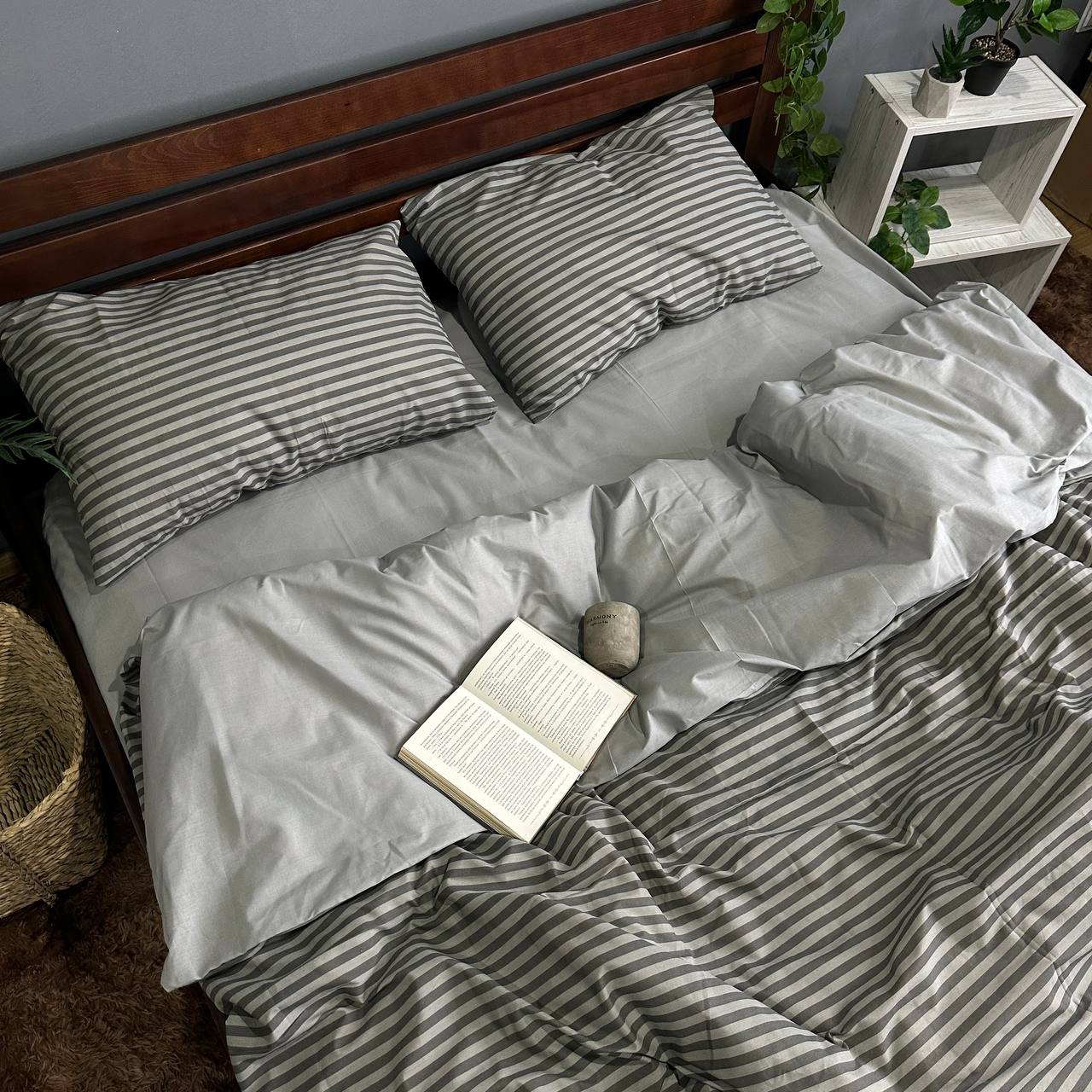 Постільна білизна Сіра смужка компанія 100% бавовна бязь