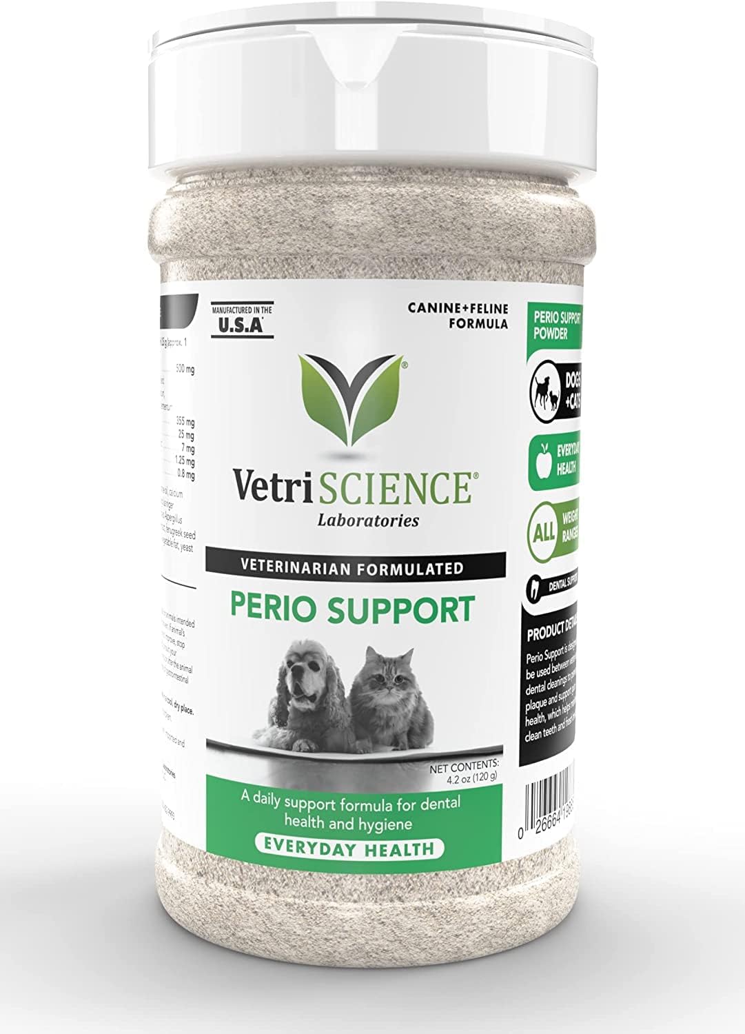 VETRISCIENCE Perio Support Teeth Cleaning Dental Powder for Dogs and Cats