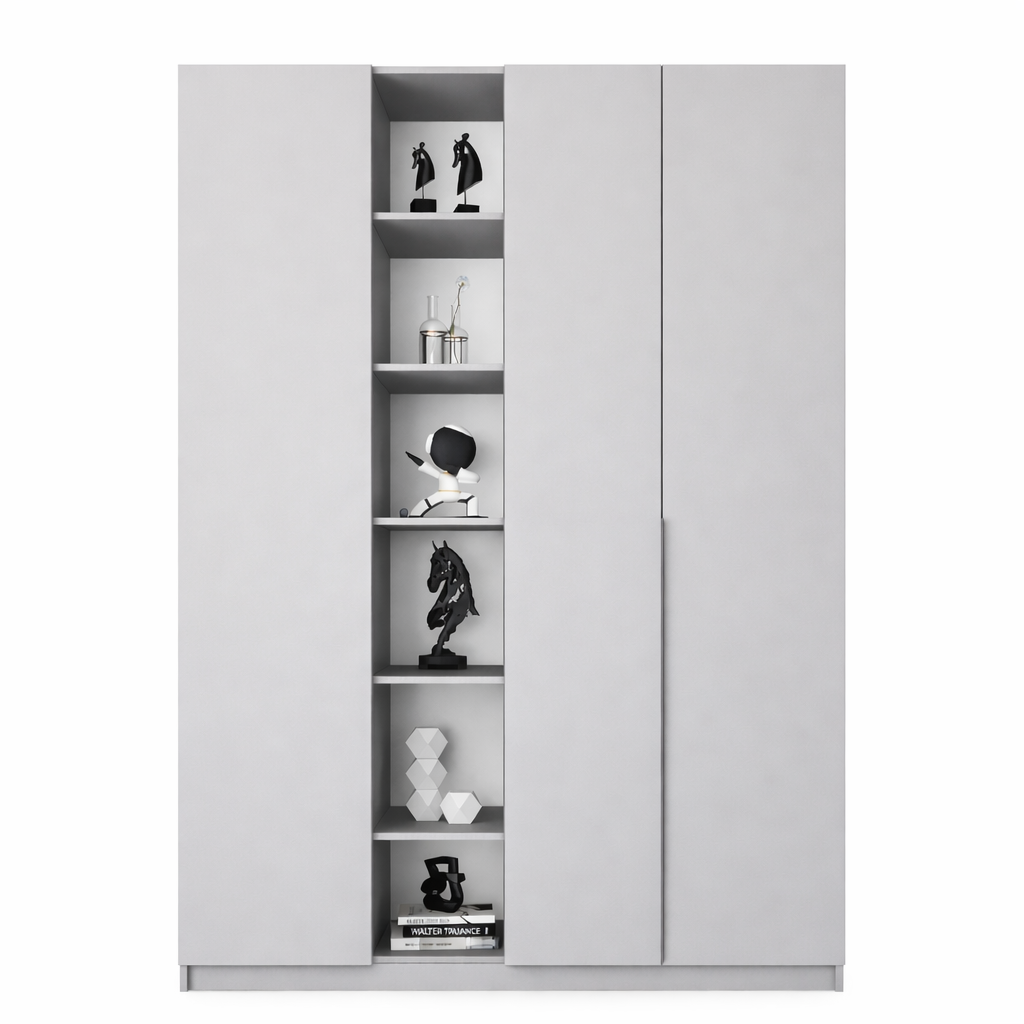 Шафа з трьома секціями та полицями