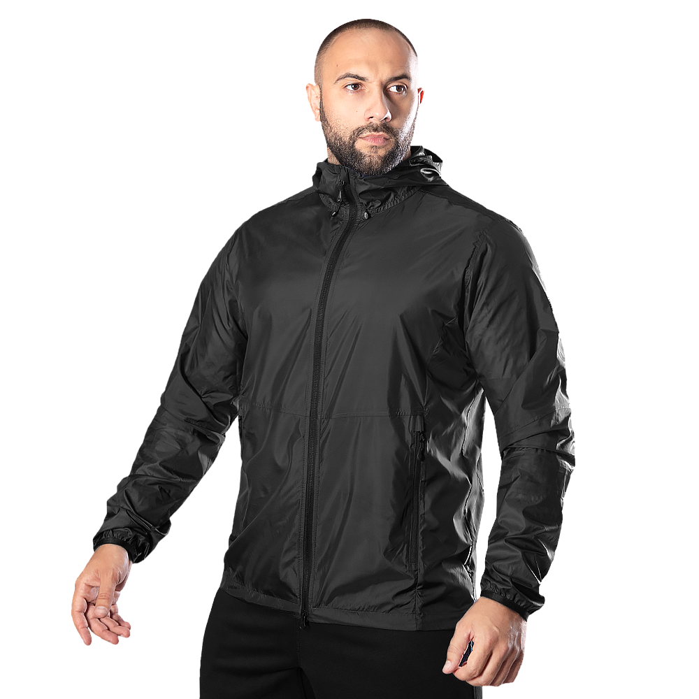 Мембранна куртка-вітрівка "Windout 2.0 Black" від українського бренду "CAMOTEC".