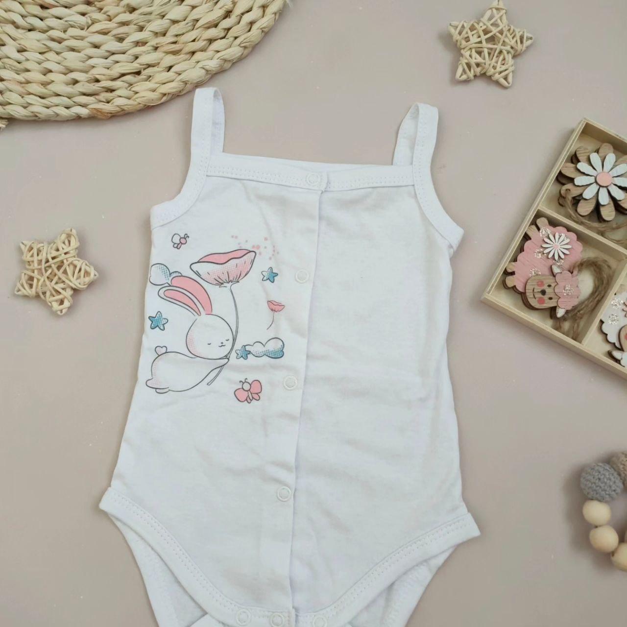 Боді-майка для новонародженої дівчинки з куліру, розмір 56, 62