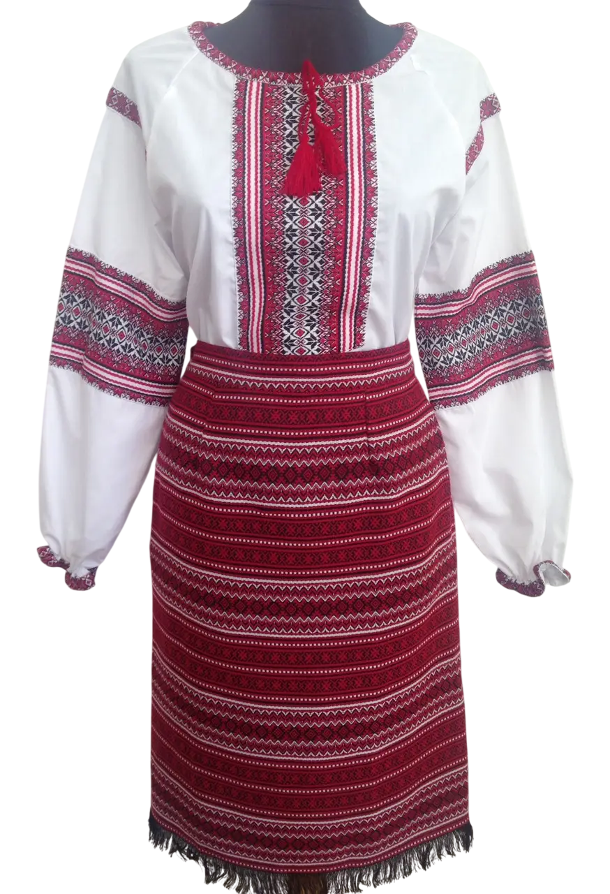 Костюм жіночий в українському стилі сорочка і плахта