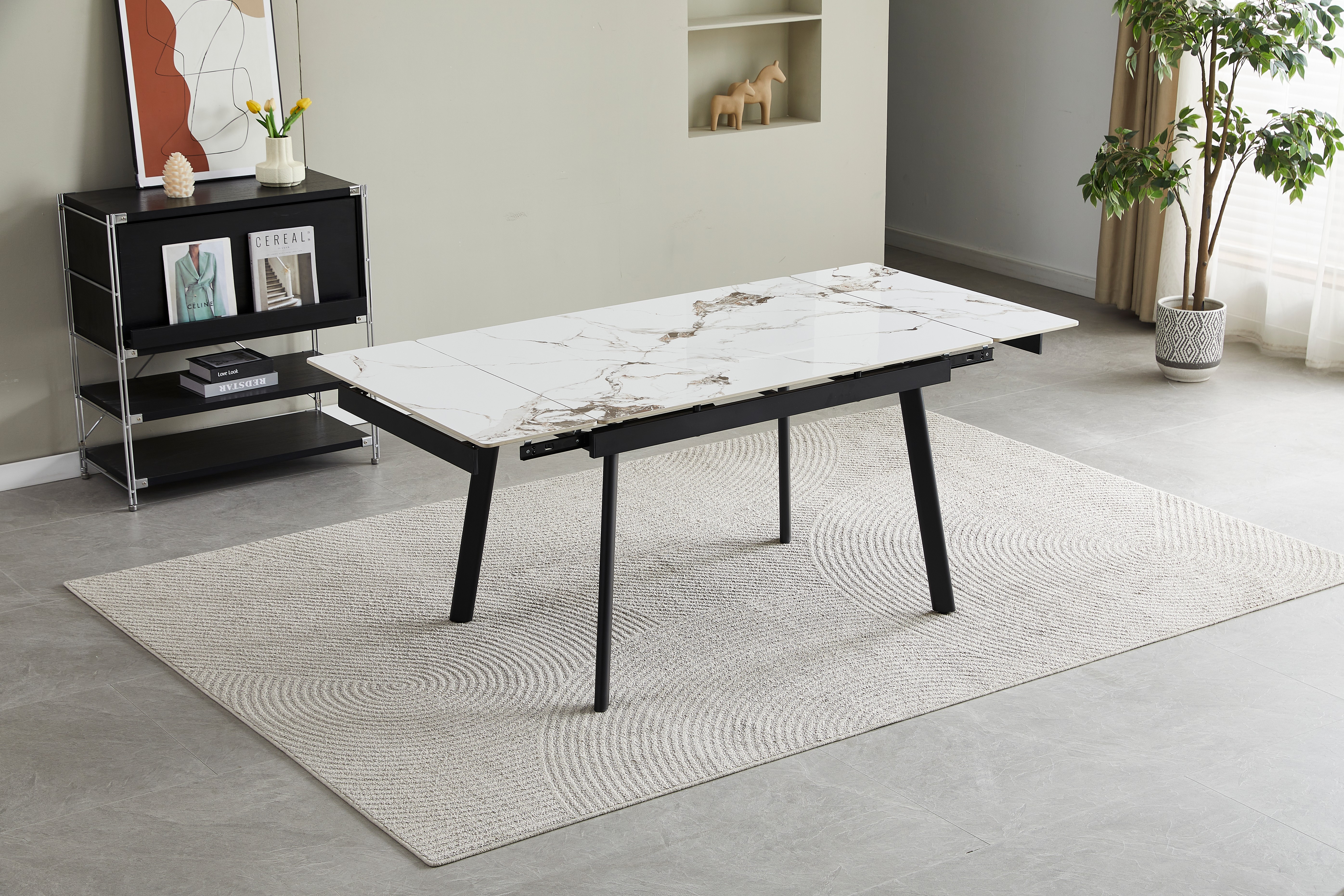 Керамічний стіл TM-98-1 панда вайт + чорний