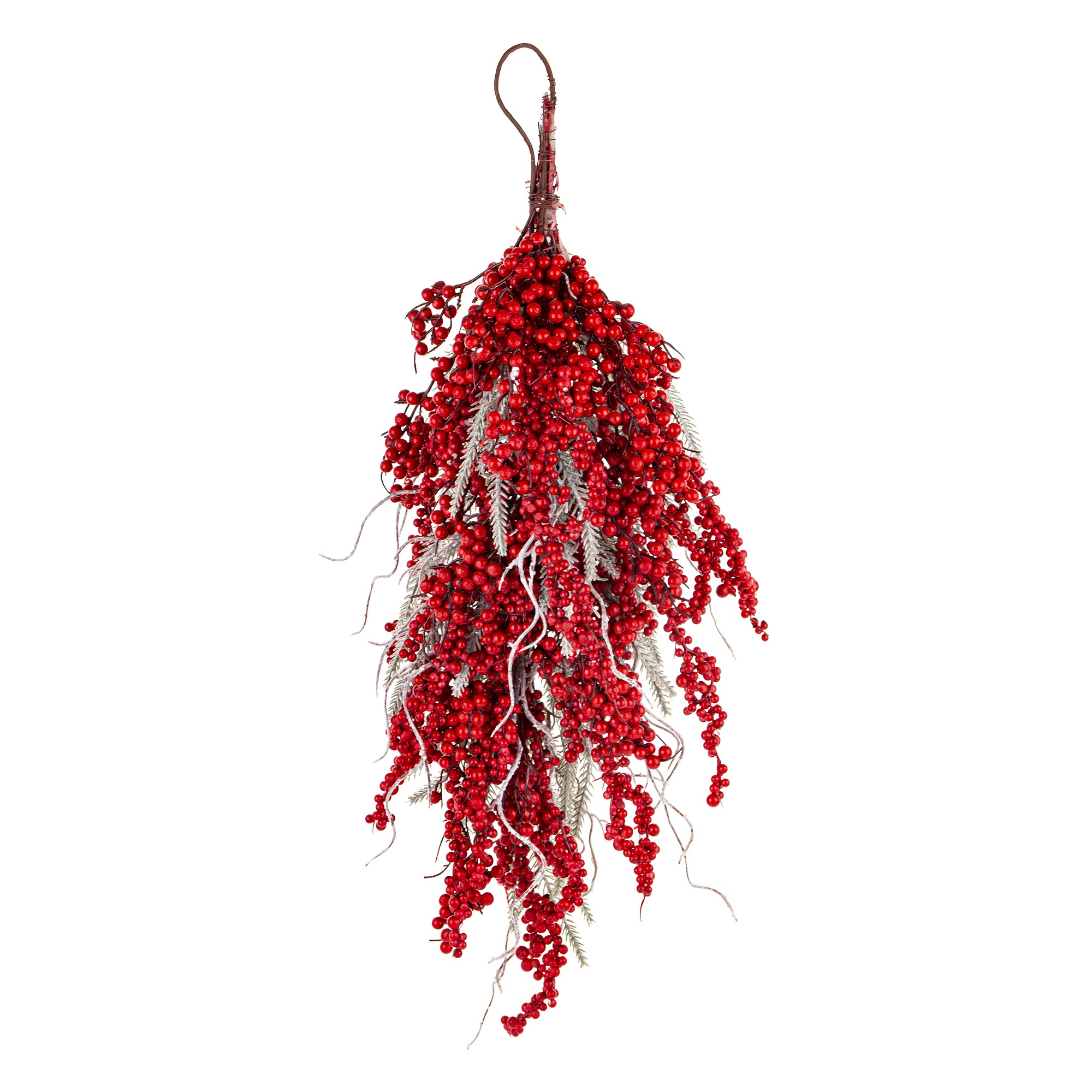 Червона новорічна гілочка 73×28×15 см