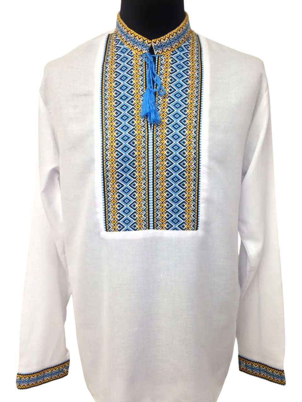 Чоловіча сорочка з вишитим орнаментом біла