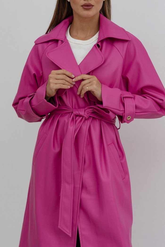 Leather trench coat - Pink