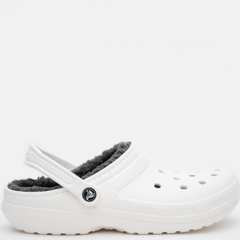 Crocs Classic Lined Сабо Крокси чоловічі / жіночі утеплені білі