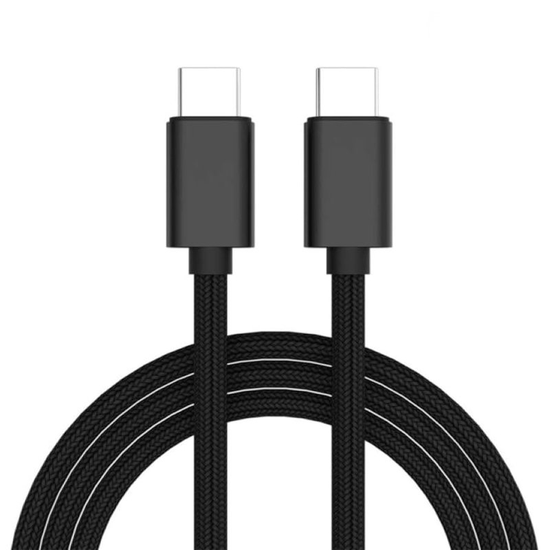 Кабель USB Original Quality Type-C to Type-C 1m 60W (Інструмент для вилучення SIM-карти) (Woven) (коробка) Black