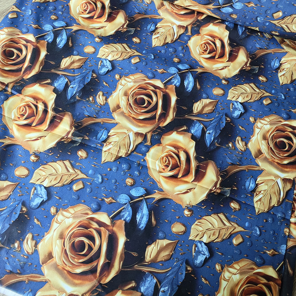 Тканина Ранфорс Digital print - Золота троянда