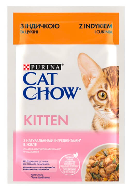 Кет Чау Kitten. З індичкою та кабачками в желе. Конс/кот 85г