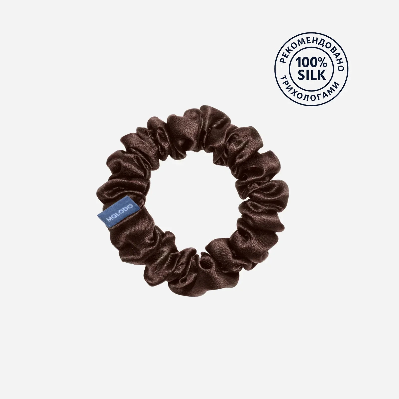 Шовкова резинка Molodo в коричневому кольорі розмір M