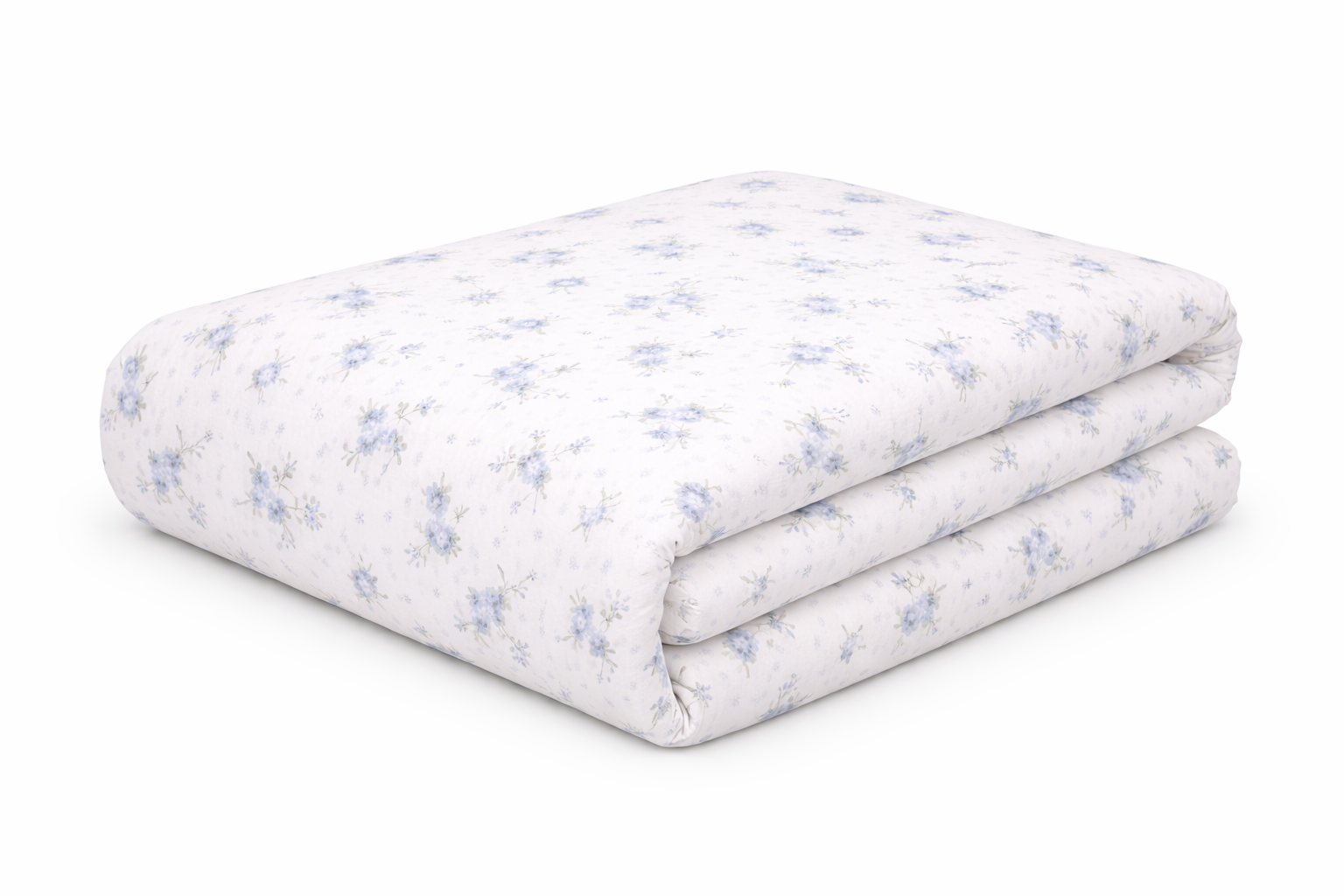 Підковдра  ранфорс принт "Дрібні блакитні квітки на білому"