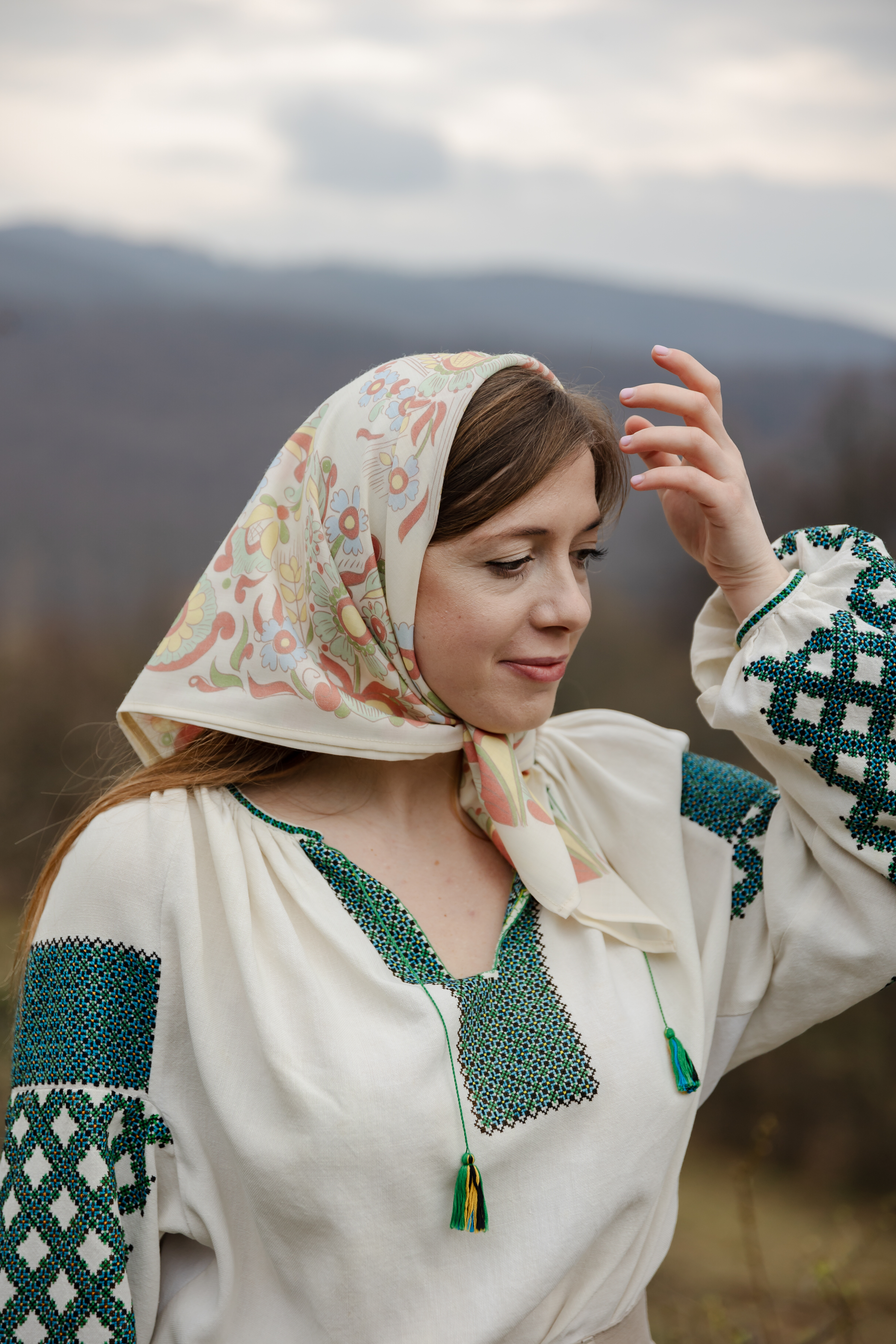 Хустка з колосками, 70х70 см