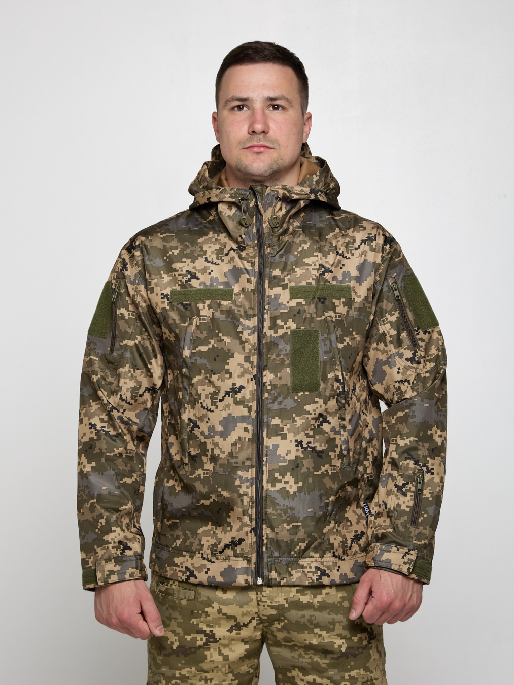 Тактична куртка-вітровка чоловічі UKM дюспо піксель