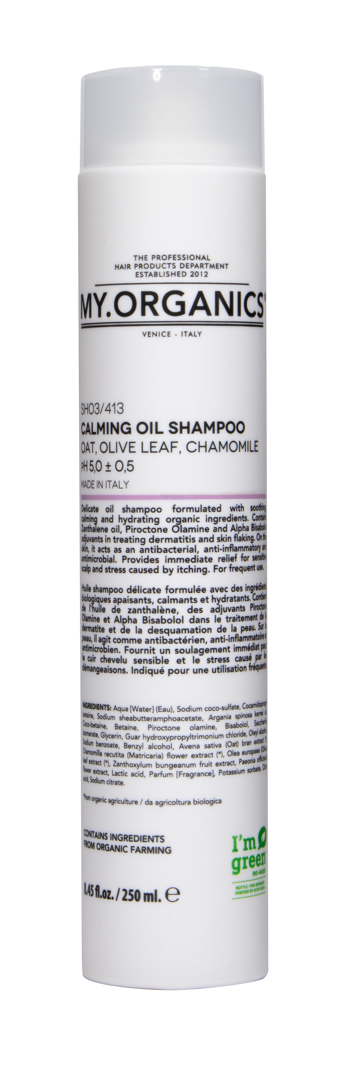 Шампунь для лікування дерматитів та лущення шкіри  Calming Oil Shampoo MY.ORGANICS