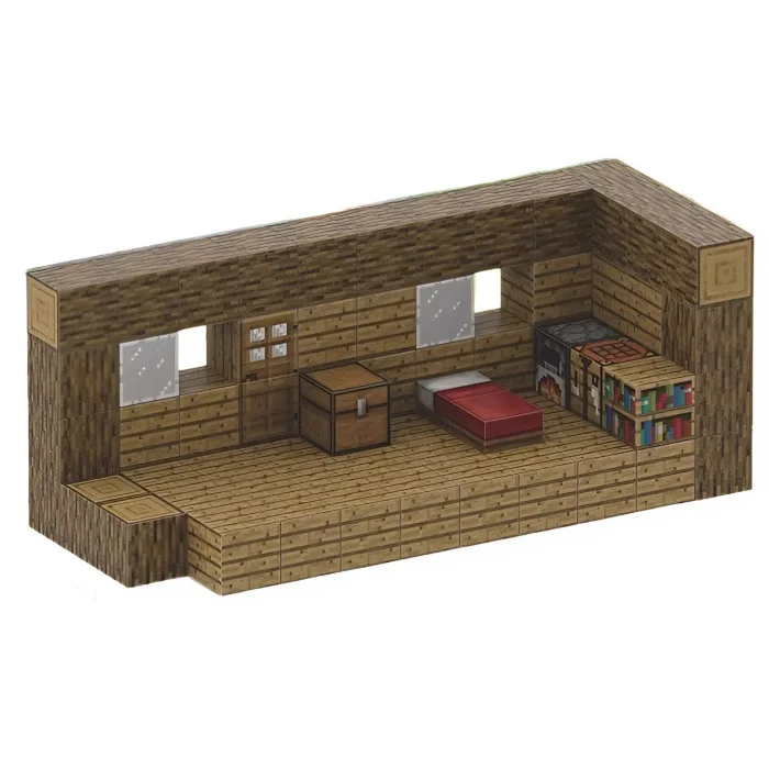 Затишний Дерев'яний Будиночок 80 дет. | Дитячій магнітний конструктор в стилі Minecraft