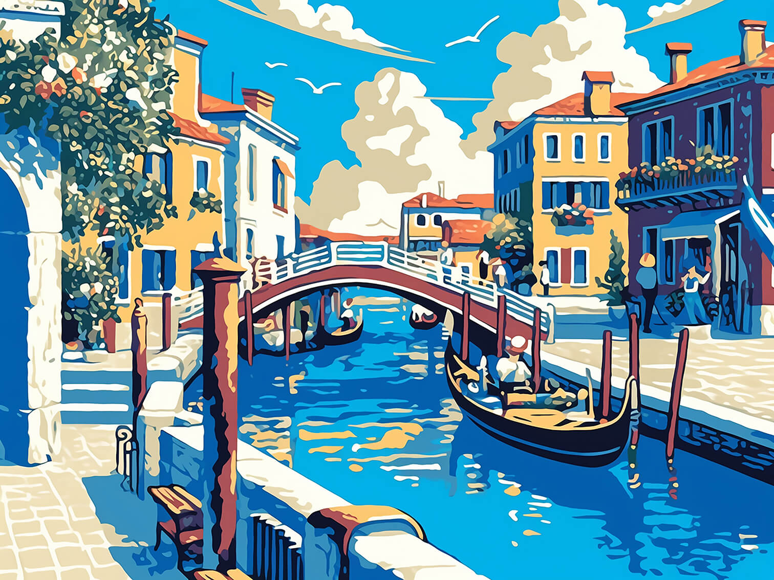 Morning in Venice, 60x80 cm, original acrylic painting on canvas