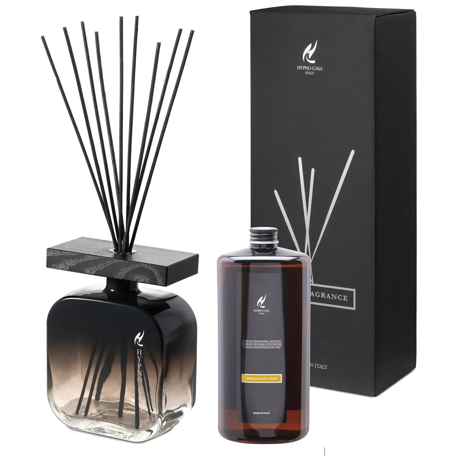 Набір Hypno Casa Vaniglia & Fava Tonka: Ваза 1750 мл + парфум 1000 мл