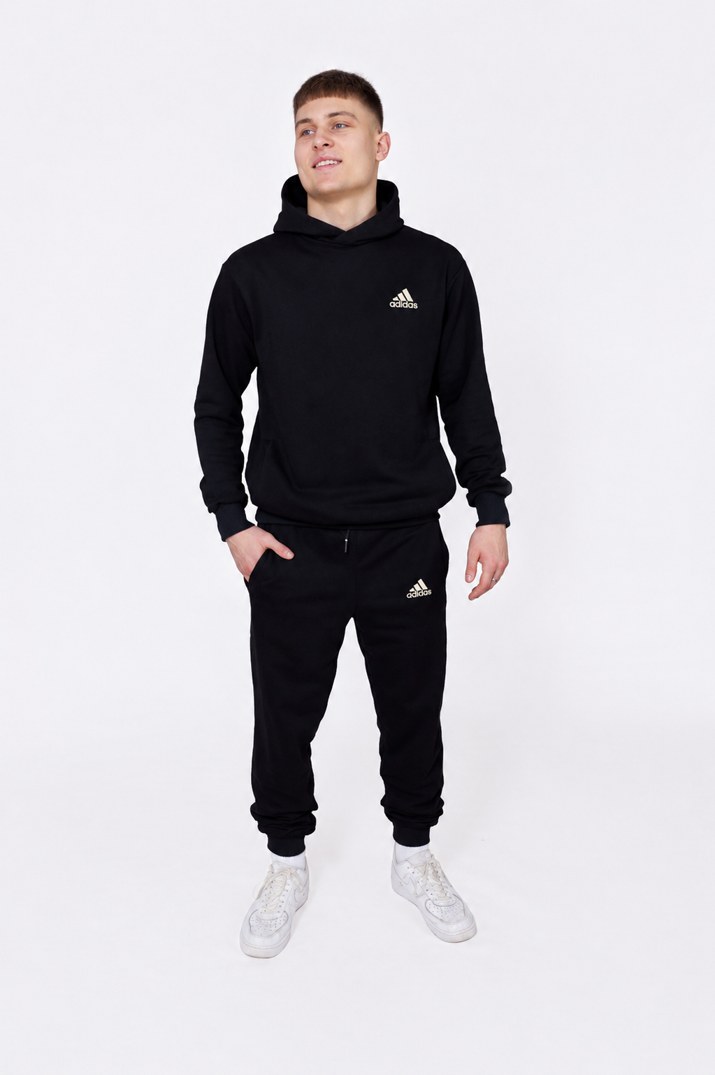 Костюм Чоловічий Adidas - Адідас (Копія) з Двунитки, Чорний