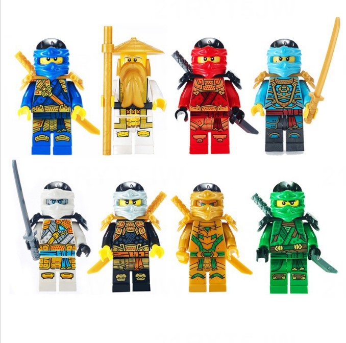 Набір золотих ніндзя мініфігурок, фігурки ніндзя Ninjago, ігровий набір з аксесуарами – 8 шт N5
