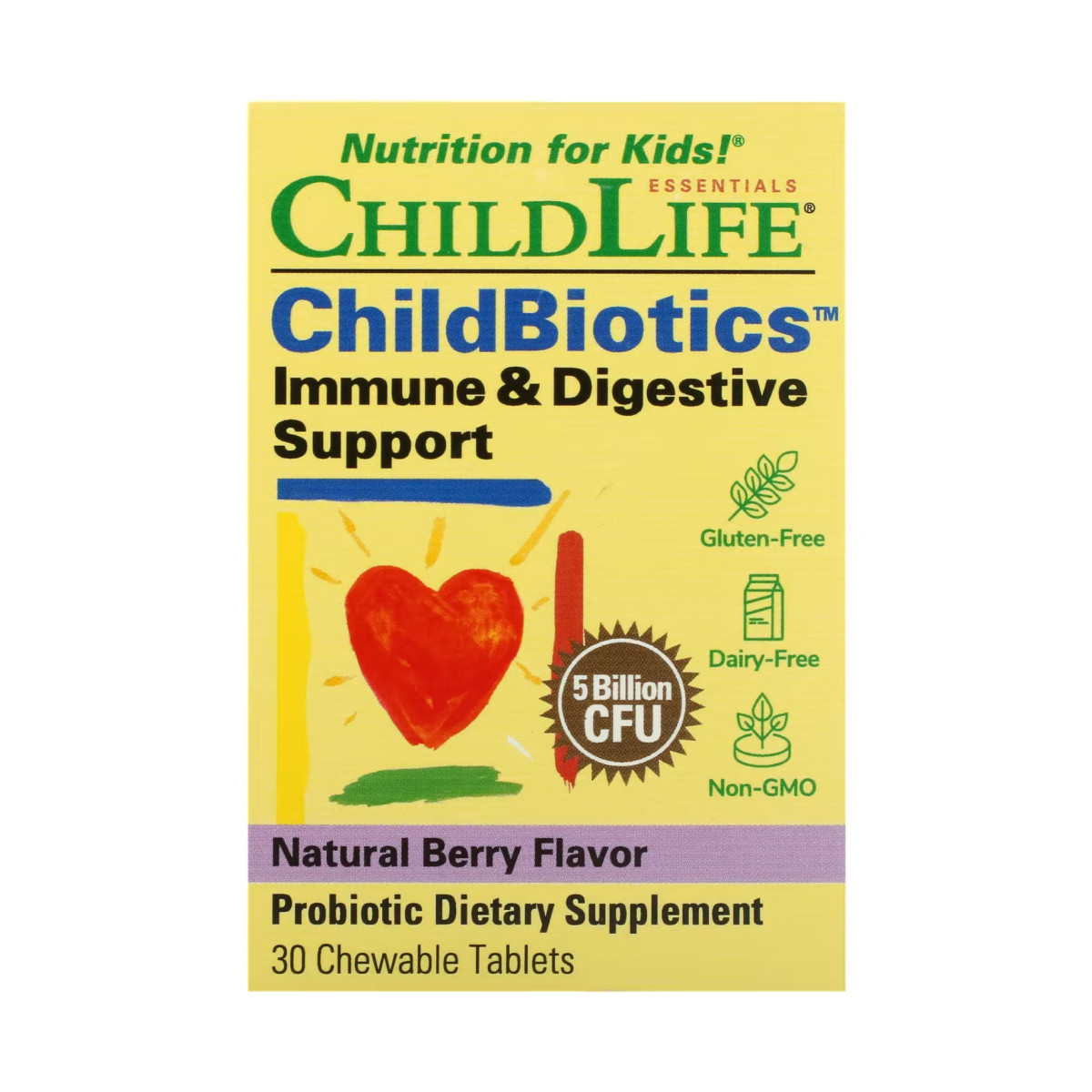 Підтримка імунітету та травної системи, ChildBiotics Immune + Digestive Support - 30 Chewable tabs Natural Berry