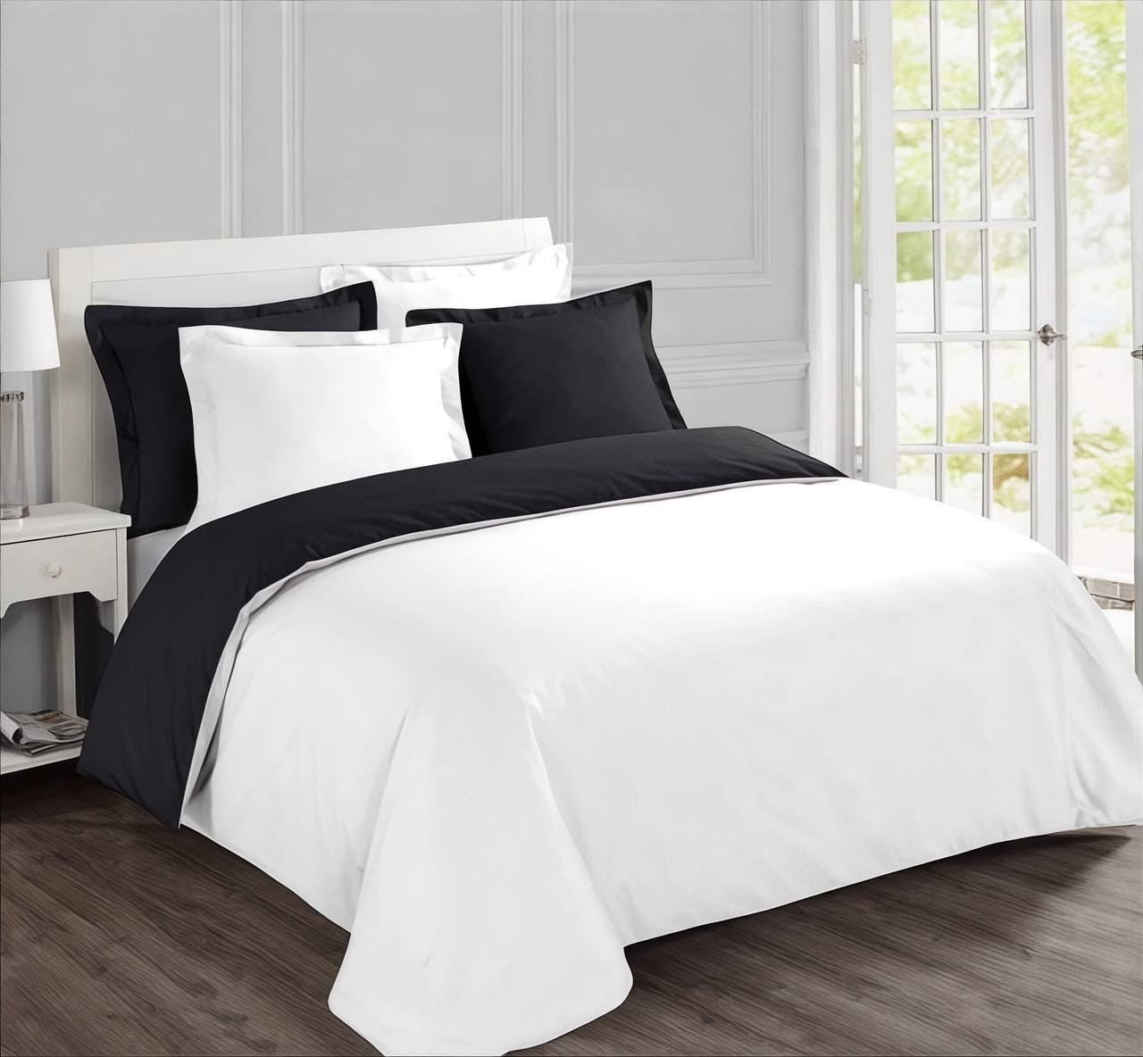Постільна білизна з ранфорсу, колір Чорний&Білий
