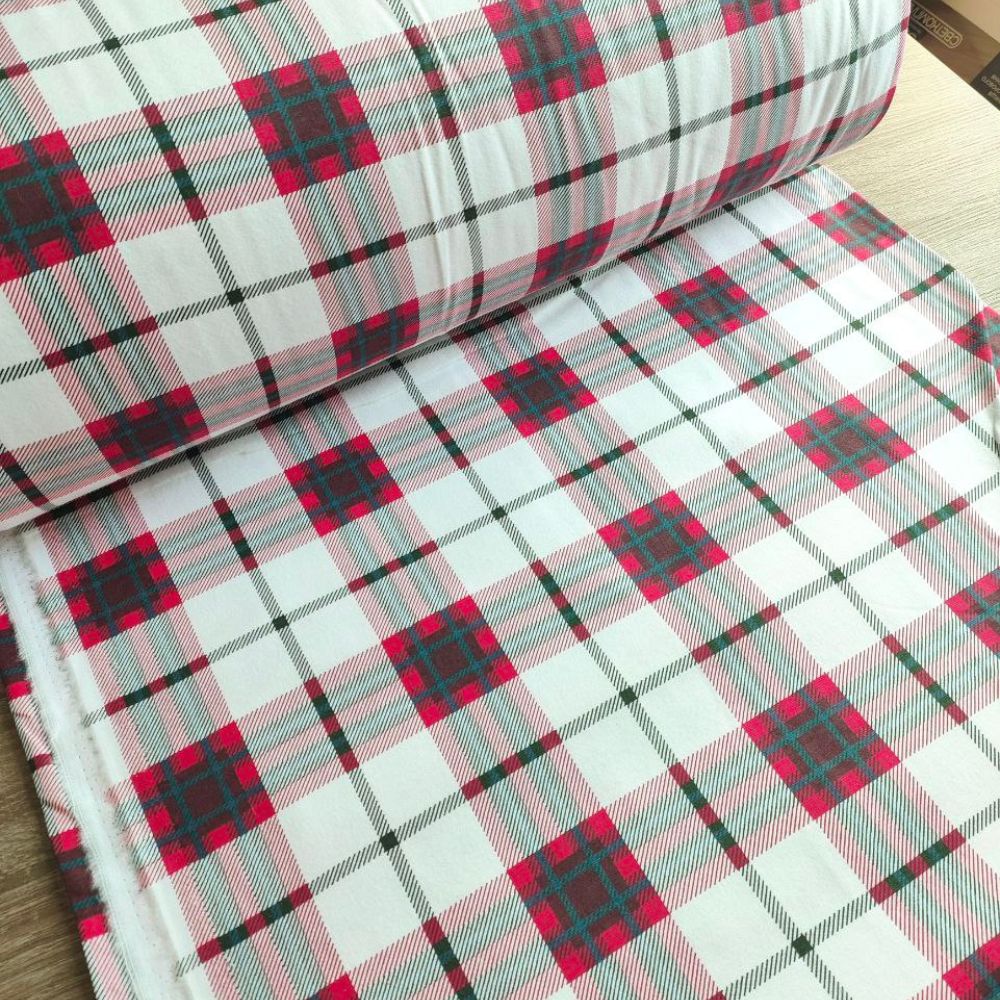 Тканина фланель- Клітина червоно-біла