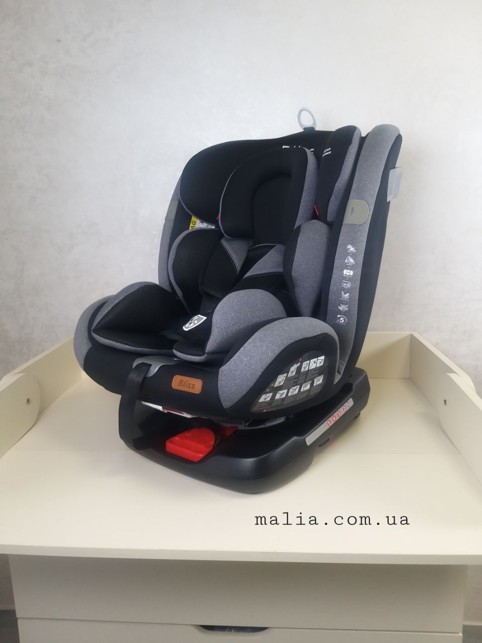 Автокрісло TILLY Bliss 0-36 кг T-535 Dark Grey ISOFIX з поворотом