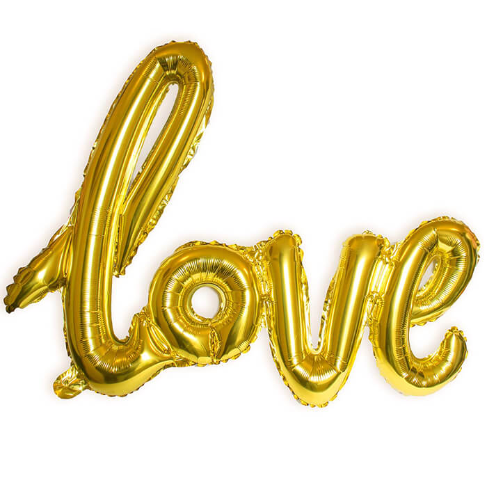 Фольгована куля "love" золото