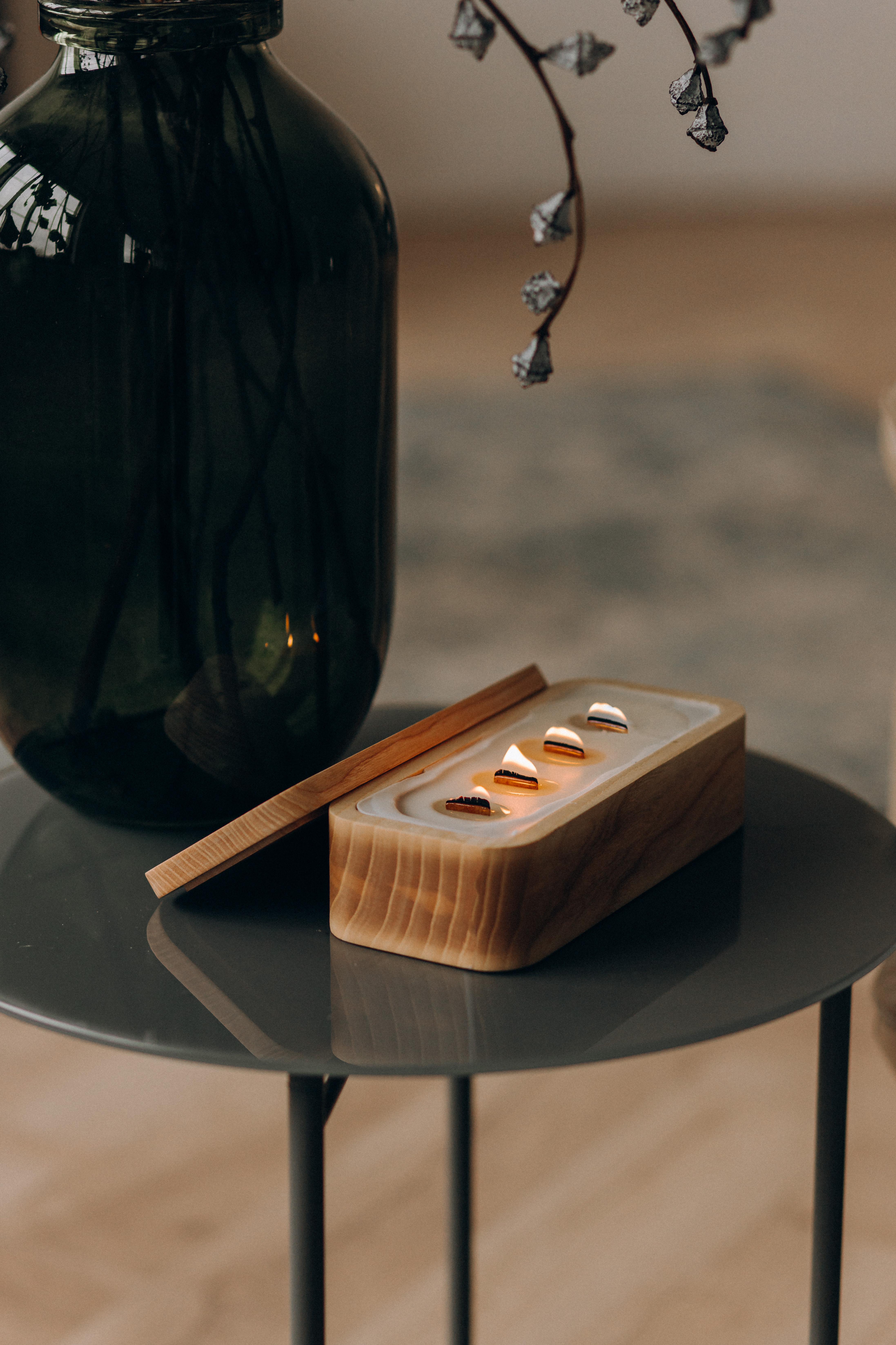 Свічка в дереві "Ясен" велика