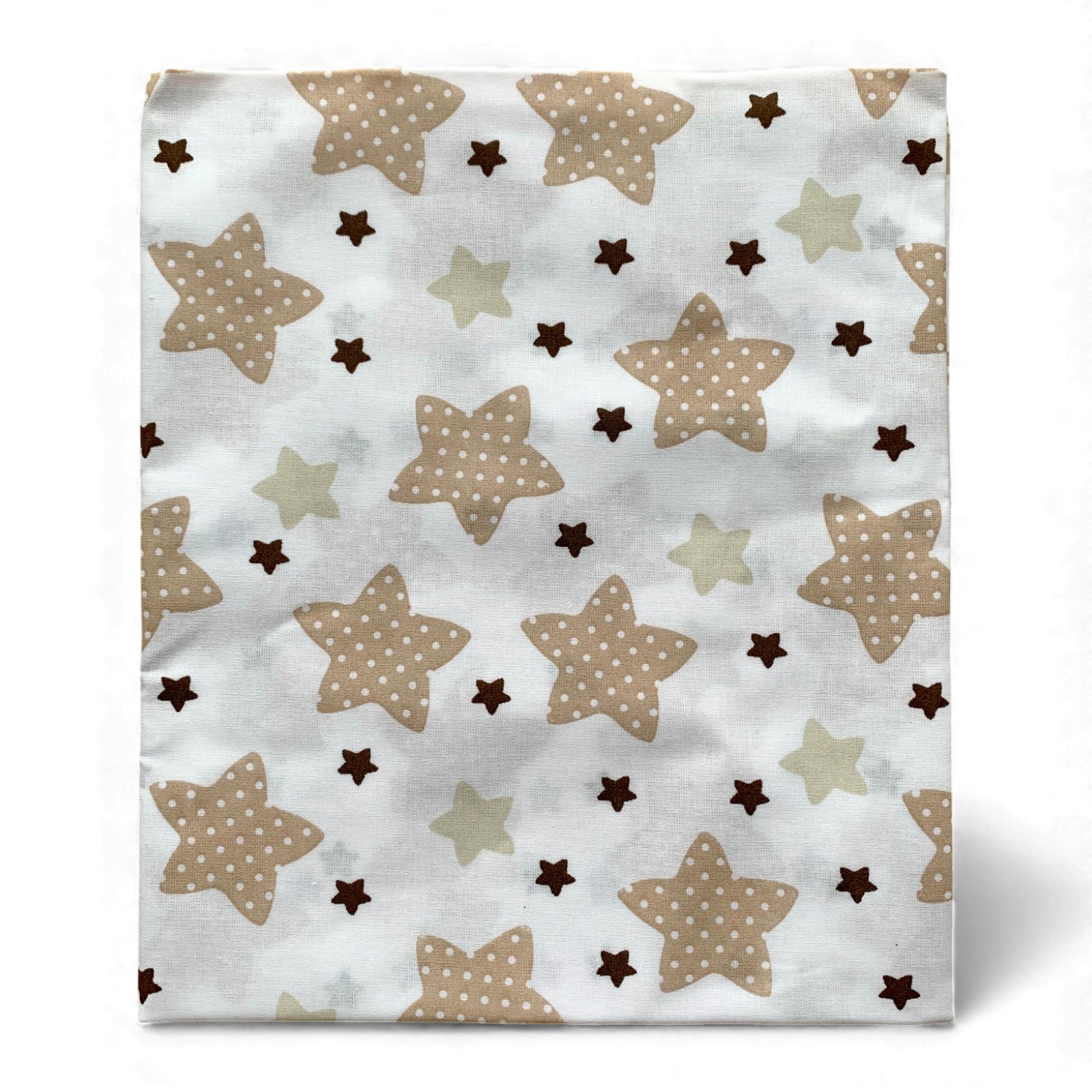 Пелюшка ситцева 110 х 100 см Зірочки коричневі