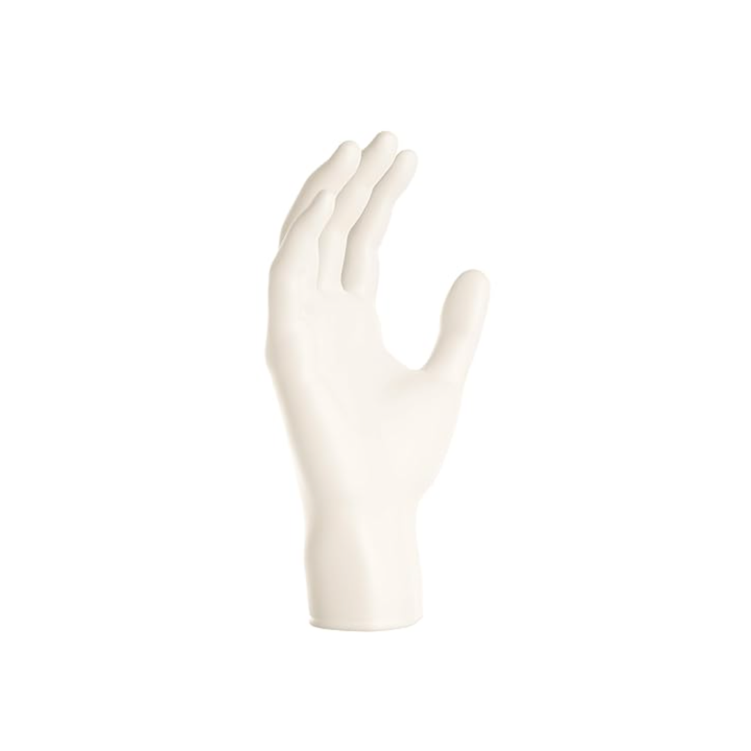 White disposable gloves