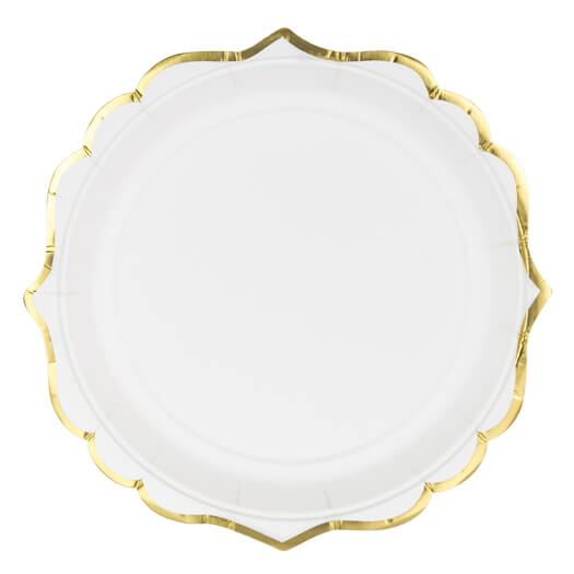 Тарілочки білі з золотом фігурні 6шт