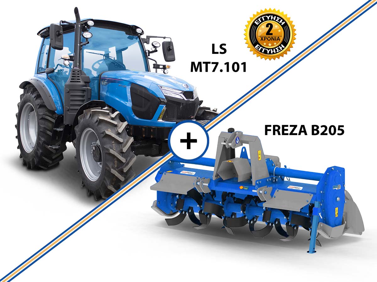 LS MT7.101 122HP 4WD 3595cc Двигун Iveco трактора Стандартний комбайн з GRAECUS FREZA B205