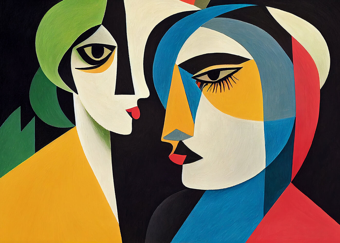 Gossip, 50x70 cm, original acrylic painting on canvas