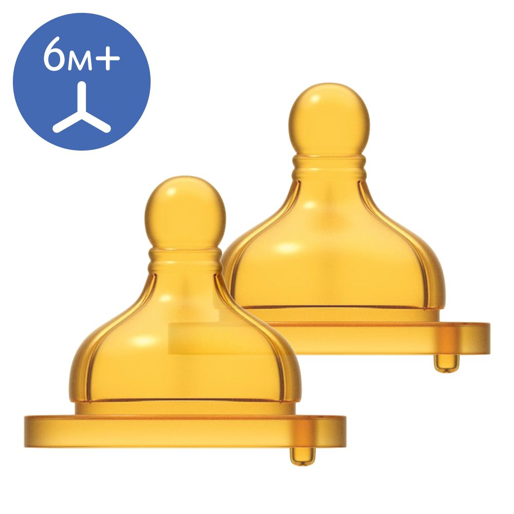 Соска Chicco Original Touch, латекс,для каш, 6м+, 2 шт.