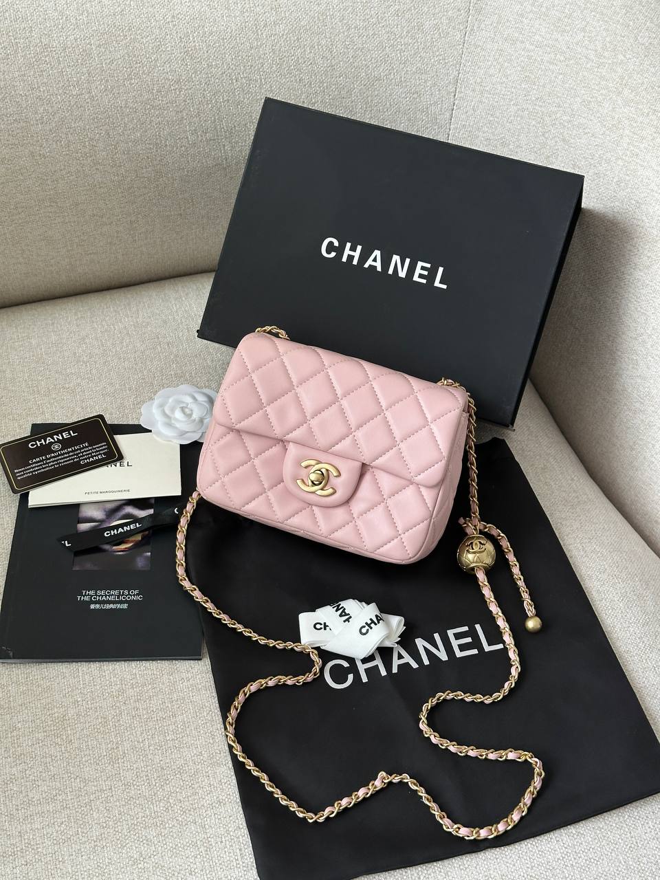 Chanel Mini Classic Single Flap in Pink/Gold bag