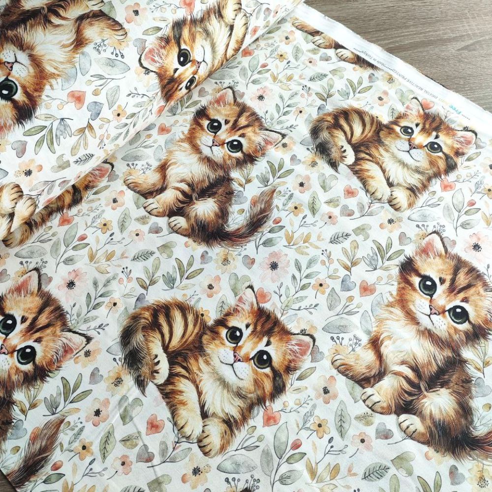 Тканина Ранфорс Digital print - Руде кошеня