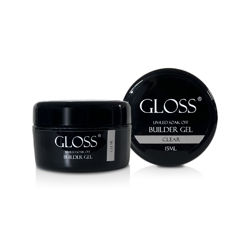 Однофазний гель Builder Gel GLOSS Clear, 15 мл