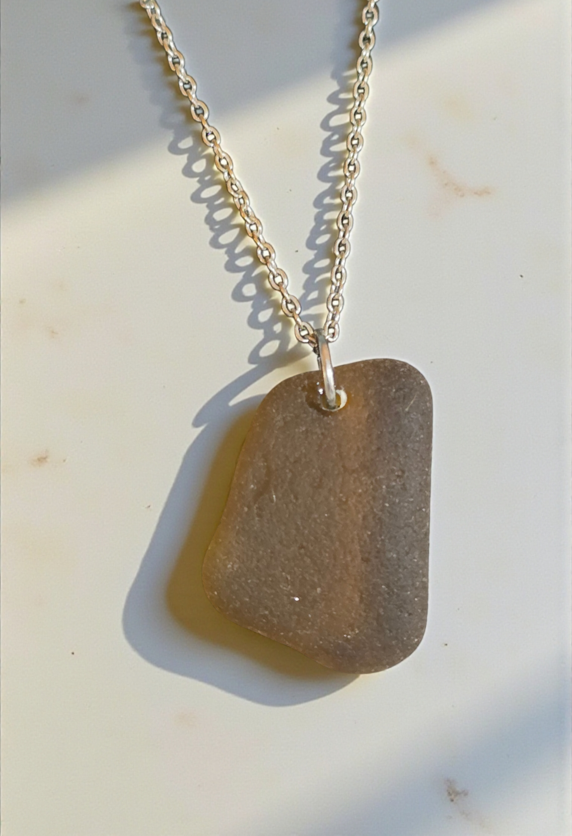 Brown Sea Glass Necklace