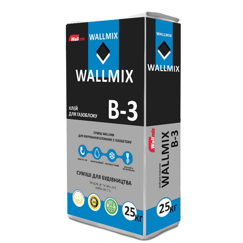 Клей для блоку Wallmix B3, 25 кг