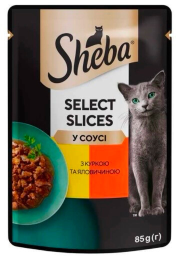 Шеба пауч з куркою та яловичиною в соусі 85г